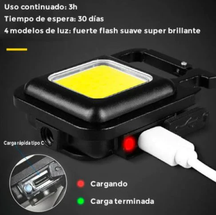 Mini Linterna Led  Recargable Con Llavero